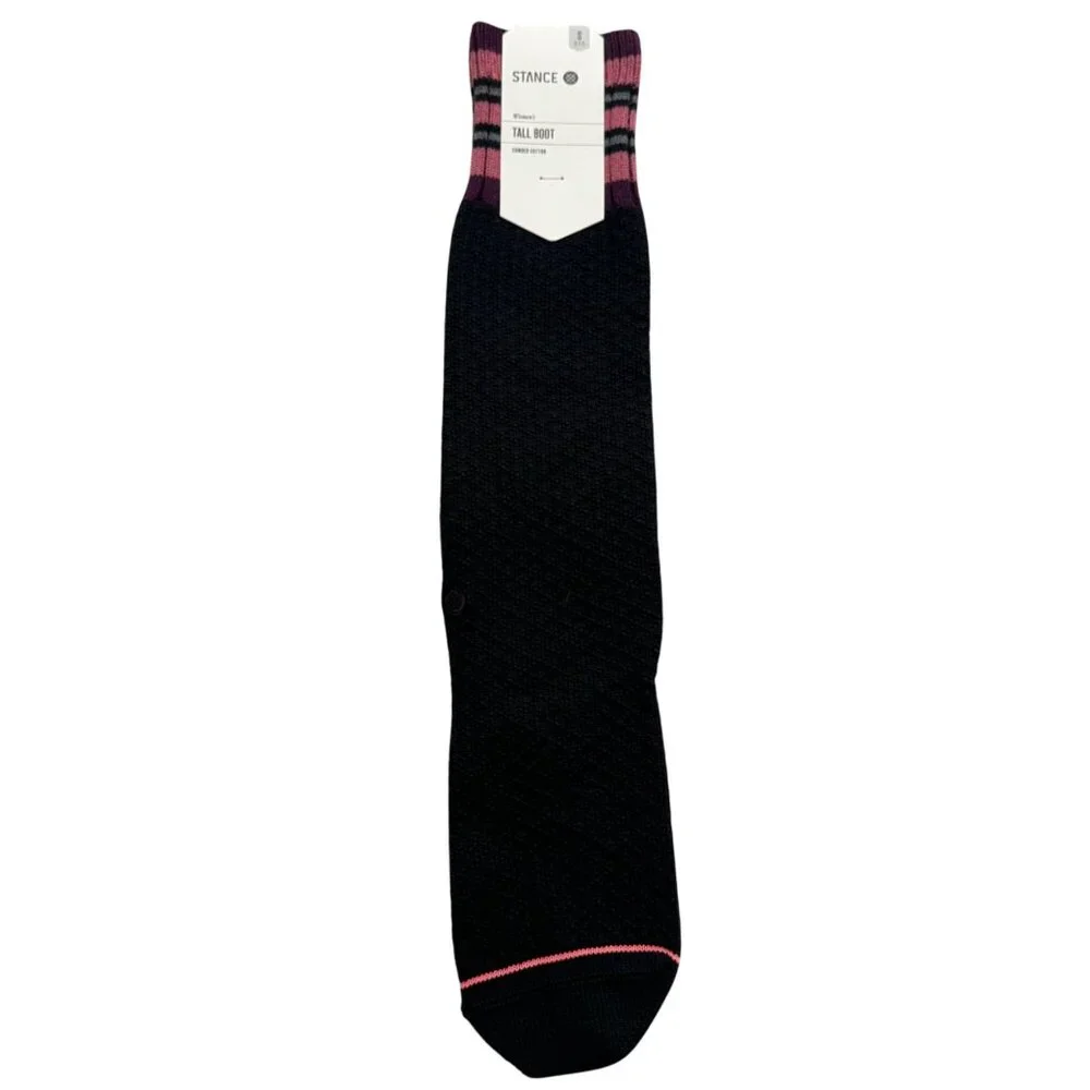 Stance‎ Molten Tall boot socks womens combed cotton black sz small new